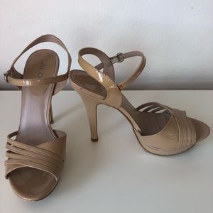 Fabulous strapped nude heels by Aldo